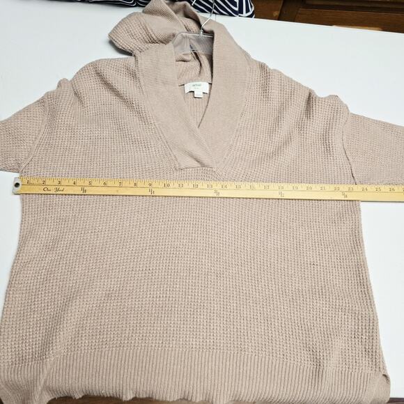Aerie Sweater X-Small Womens Thermal Hooded Cozy Up Pullover Gray Waffle Stretch - Picture 11 of 12
